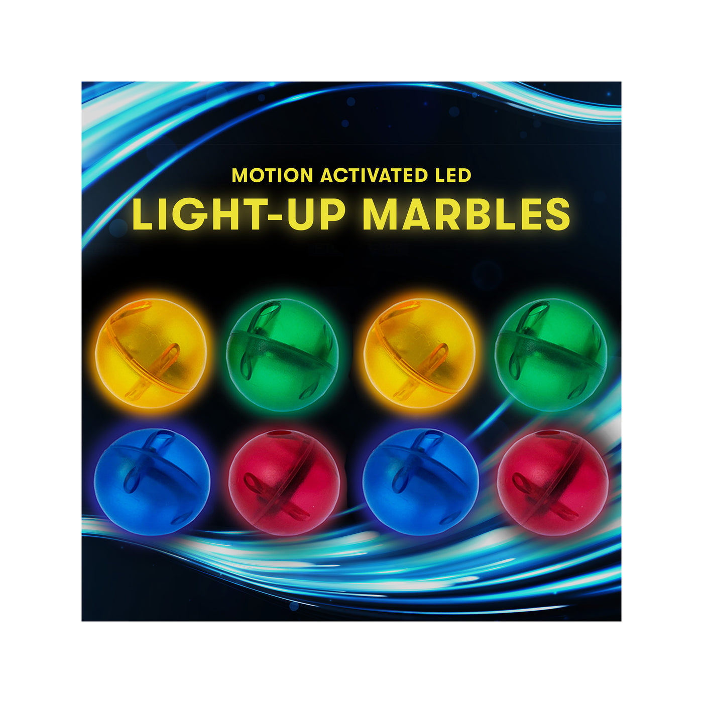 PicassoTiles 4pk LED Light Up Race Track Marbles