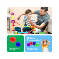 PicassoTiles 4pc Marbles for Racetrack Run Building Blocks