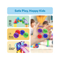 PicassoTiles 4pc Marbles for Racetrack Run Building Blocks