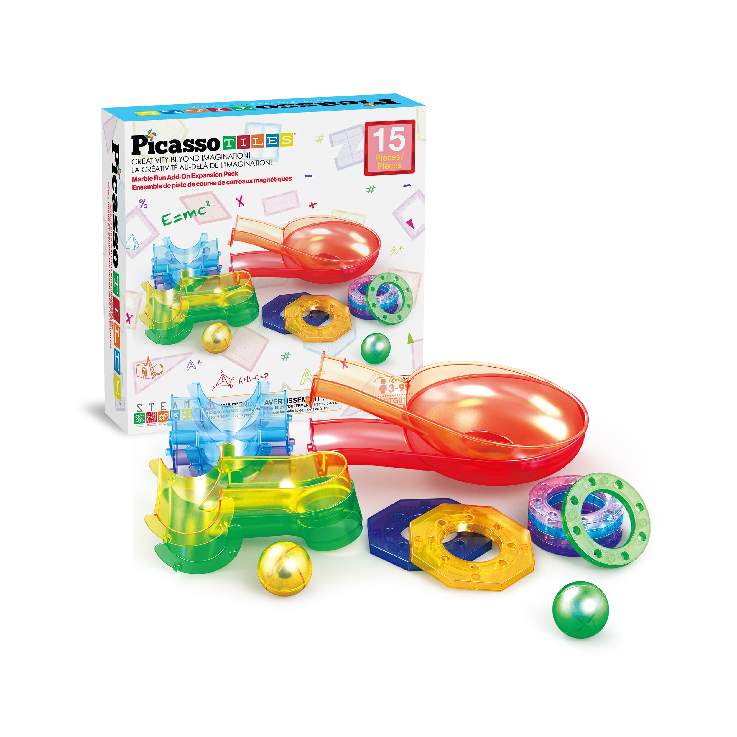 PicassoTiles 15pc Marble Run Expansion Pack Sets