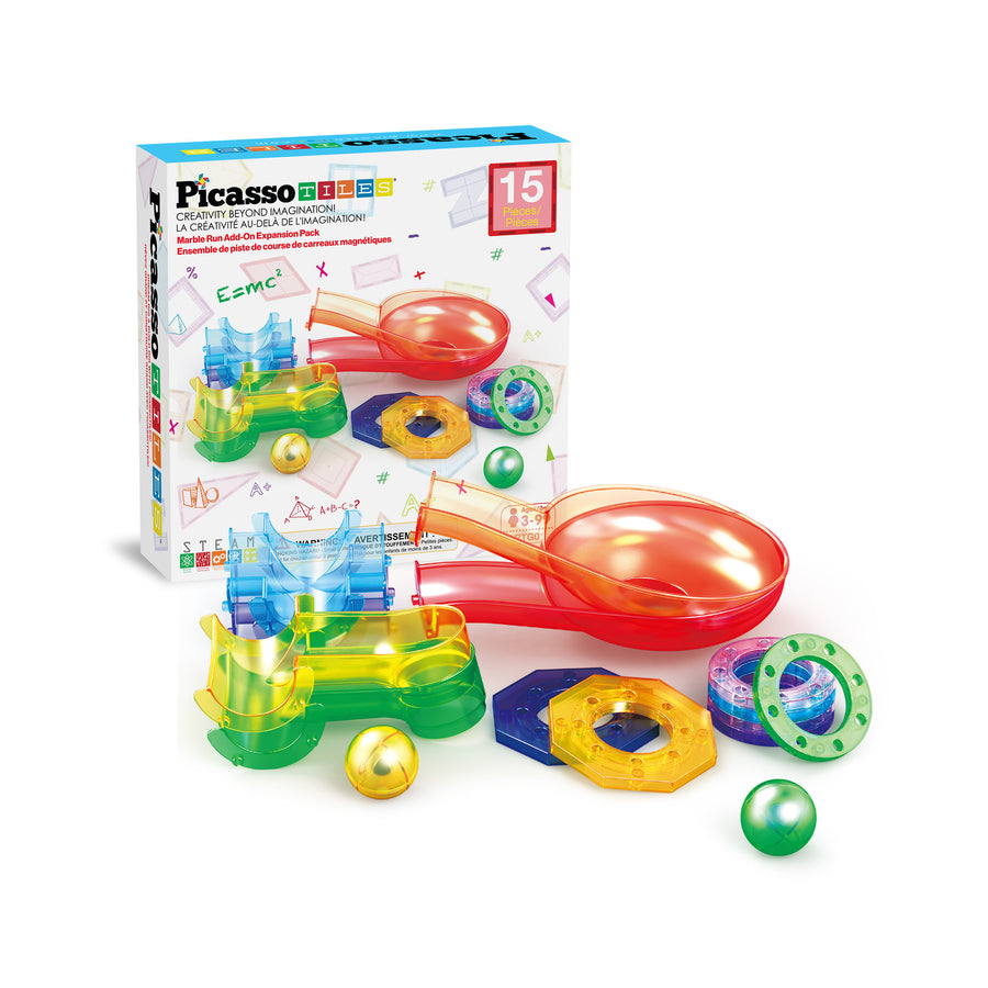 PicassoTiles 15pc Marble Run Expansion Pack Sets