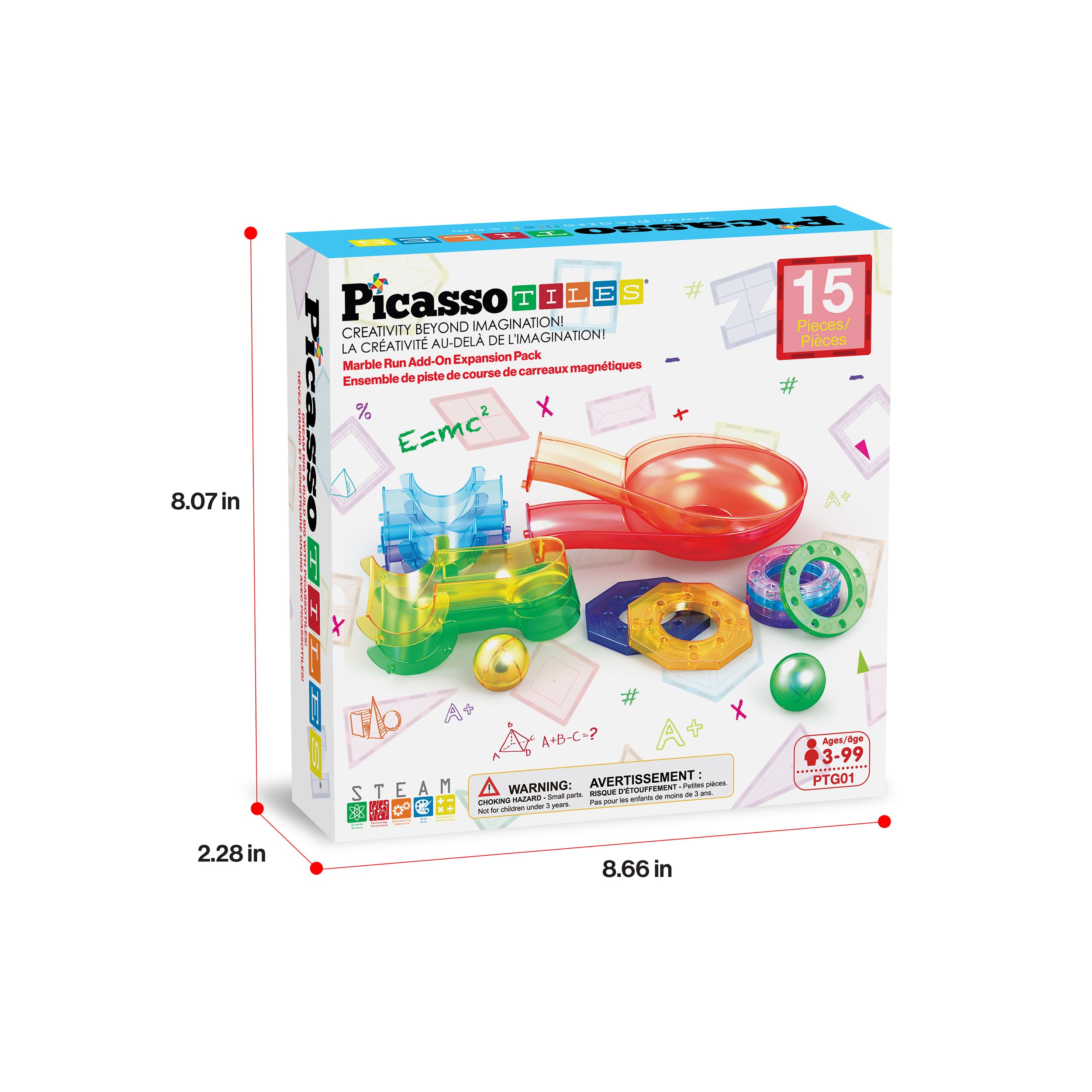 Magnetic Marble Run Expansion Pack (15pc) | PicassoTiles