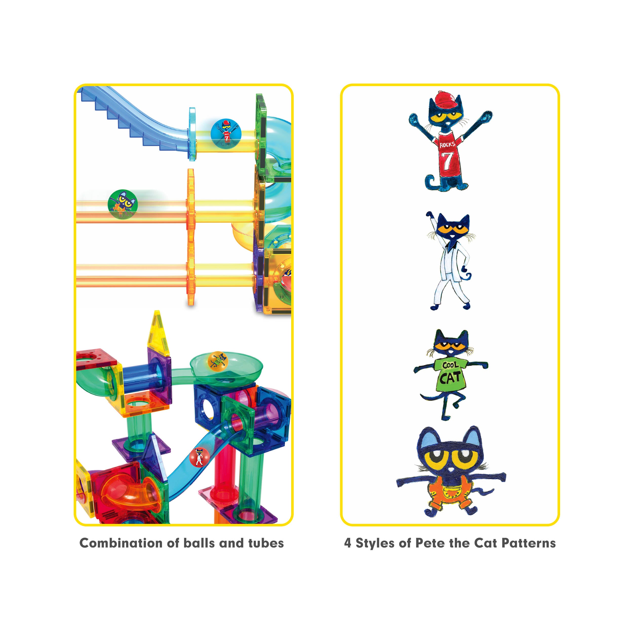PicassoTiles Pete the Cat Themed Character Marbles