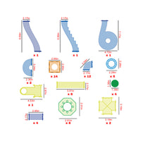 PicassoTiles Pete the Cat Magnetic Marble Run Playset - 62 Pieces