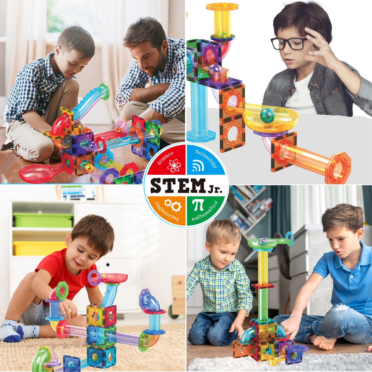 PicassoTiles 60pc Marble Run Building Block Connecting Set