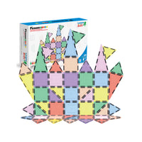 PicassoTiles Pastel Magnetic Tiles Building Set 48pc