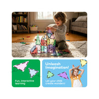 PicassoTiles Pastel Magnetic Tiles Building Set 48pc