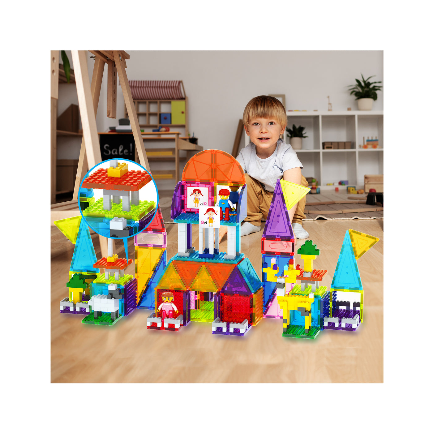 PicassoTiles Magnetic Brick Blocks Toy Tile Combo Pack