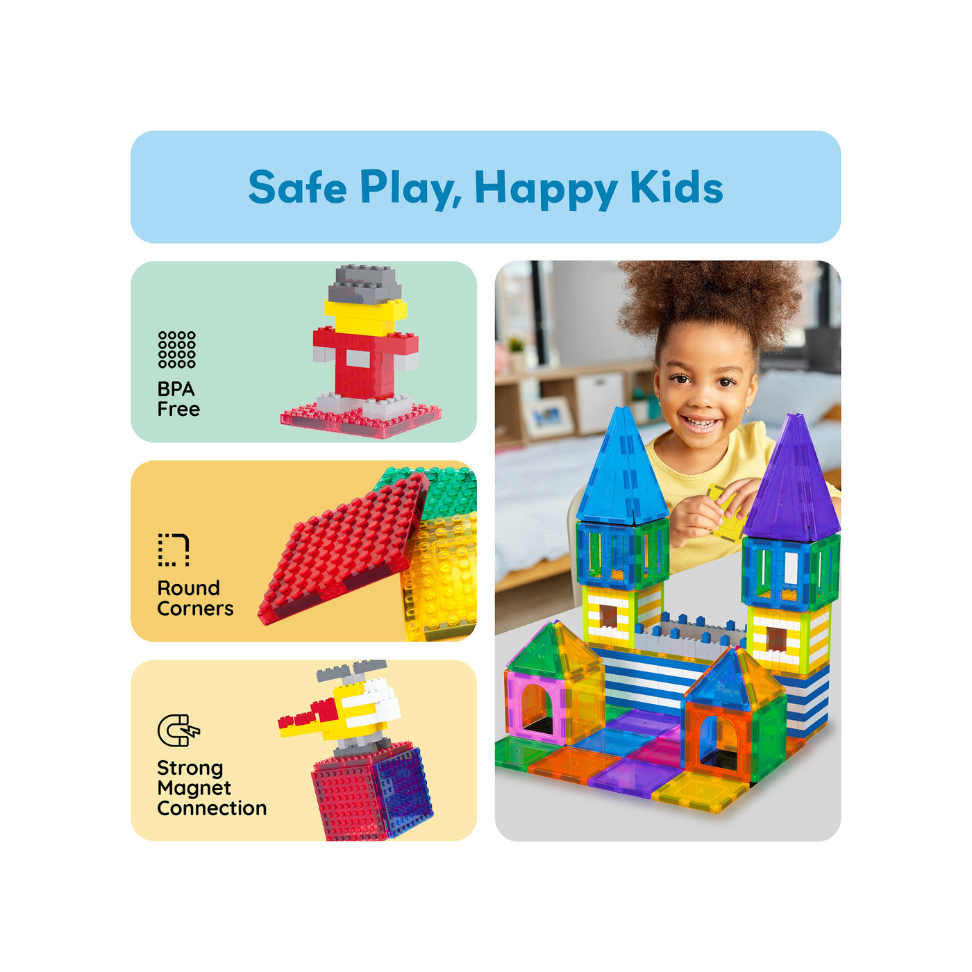 PicassoTiles Magnetic Brick Blocks Toy Tile Combo Pack