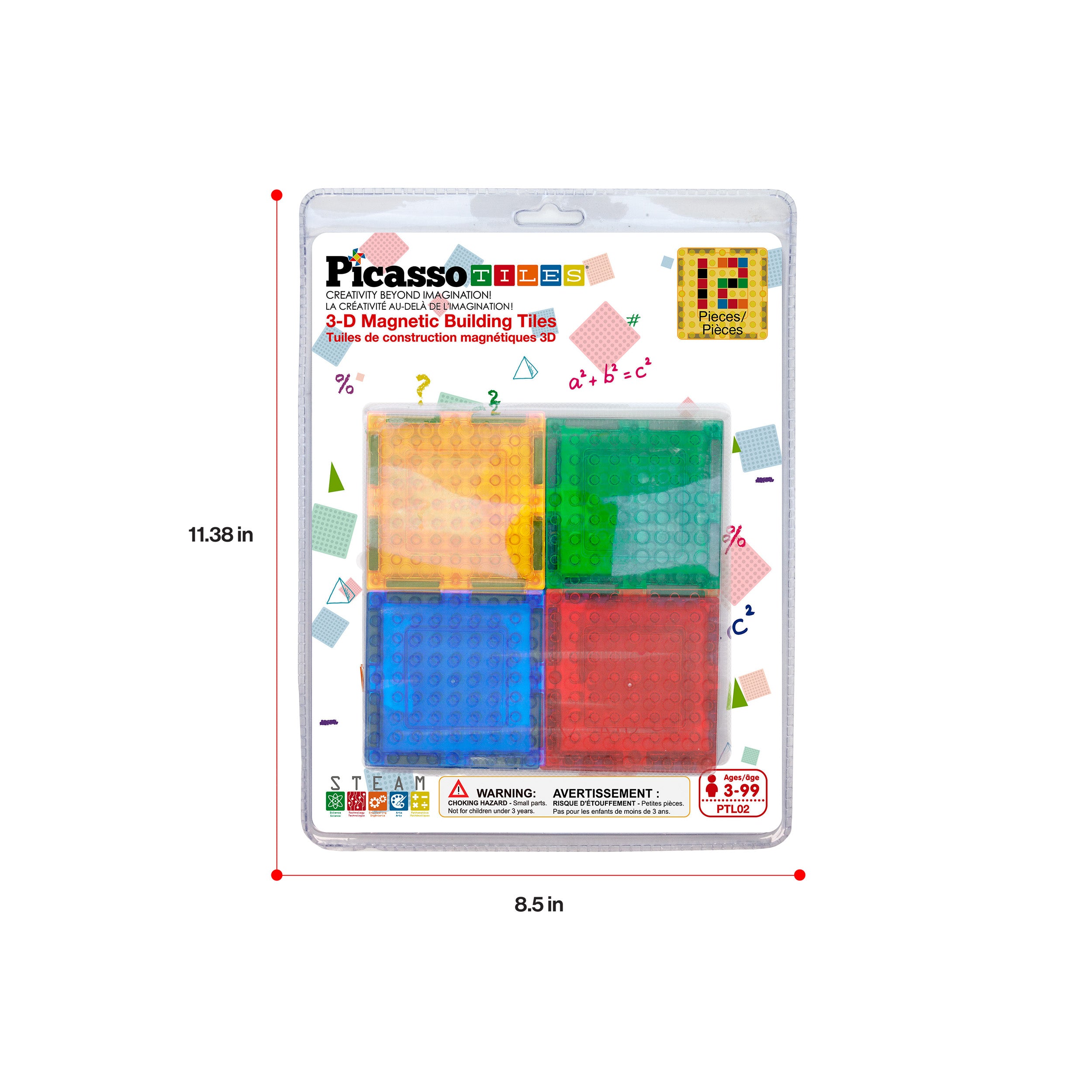 PicassoTiles 12pc Magnet Tile and Brick Block Combo Set