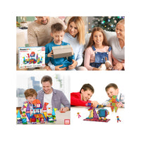 PicassoTiles Magnet Tile + Brick Blocks Compatibility Building Set