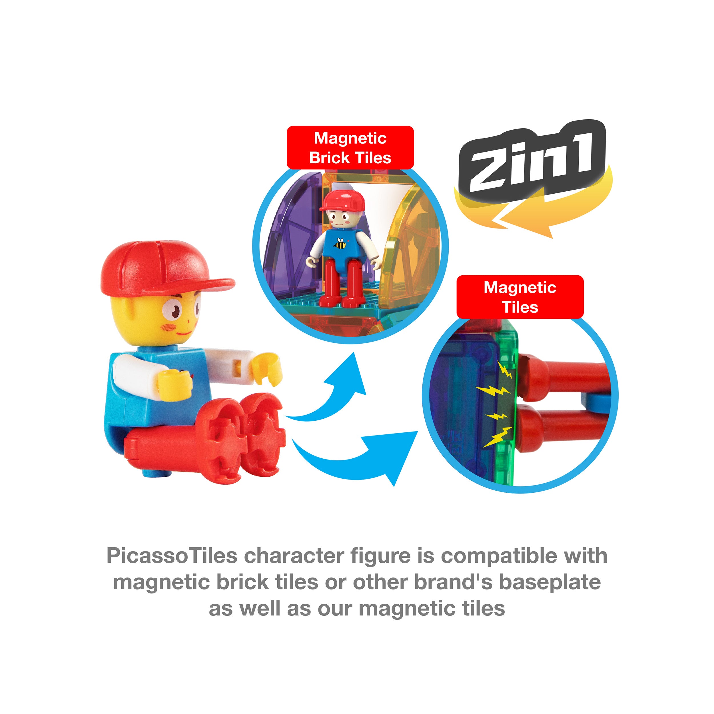 PicassoTiles Magnetic Tile Brick Block Toy Creative Combo Set