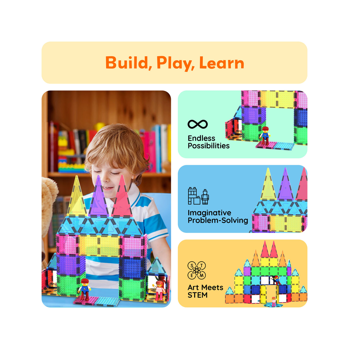PicassoTiles Magnetische bouwstenen met autosokkel, trekkoord, draagtas voor het opbergen van speelgoed, magnetisch blok voor kinderen, magnetische speelgoedset STEM, vanaf 3 jaar, PC101, 101-delig PicassoTiles Magnetische bouwstenen met autosokkel, trekkoord, draagtas voor het opbergen van speelgoed, magnetisch blok voor kinderen, magnetische speelgoedset STEM, vanaf 3 jaar, PC101, 101-delig