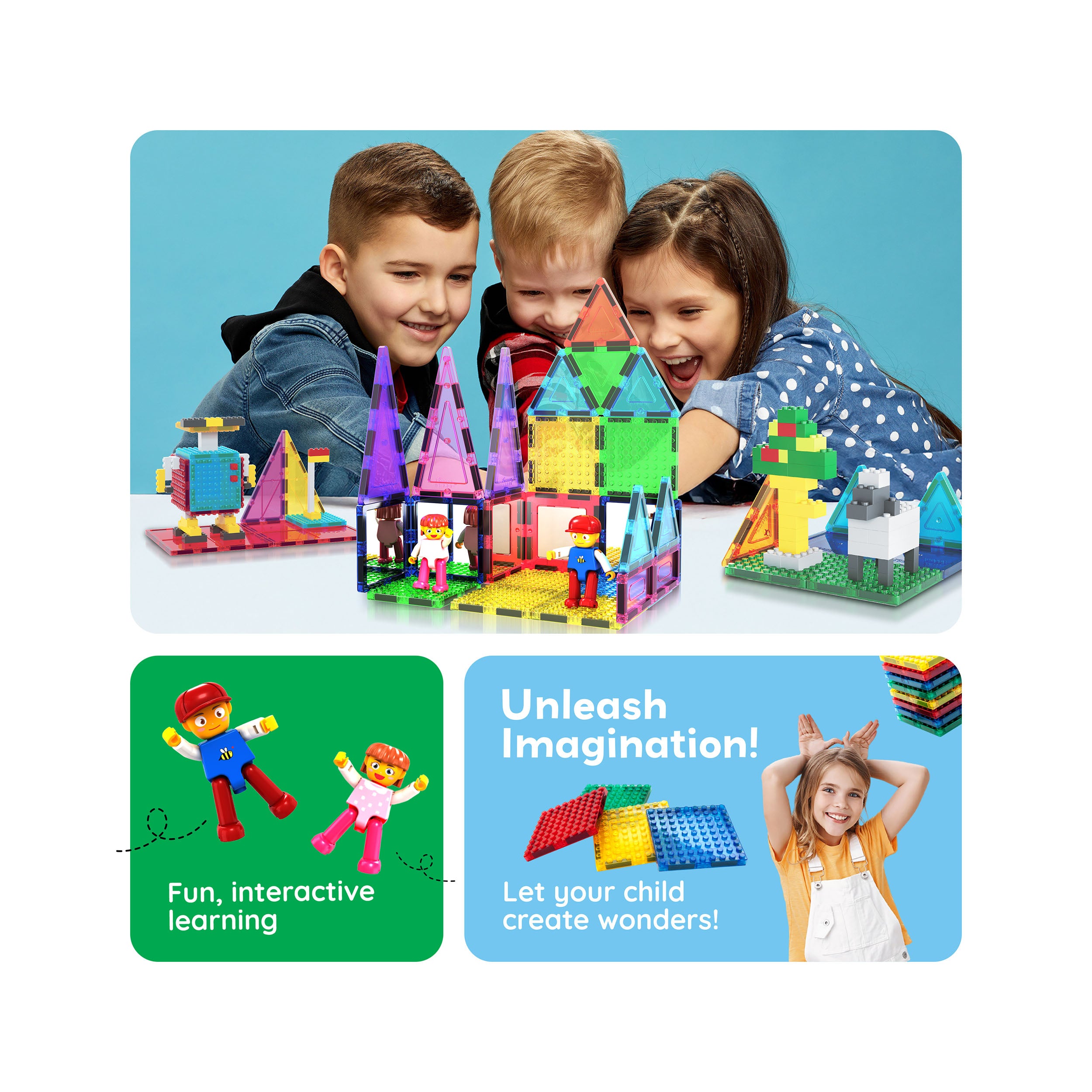 PicassoTiles Magnetic Tile Brick Block STEM Learning Set