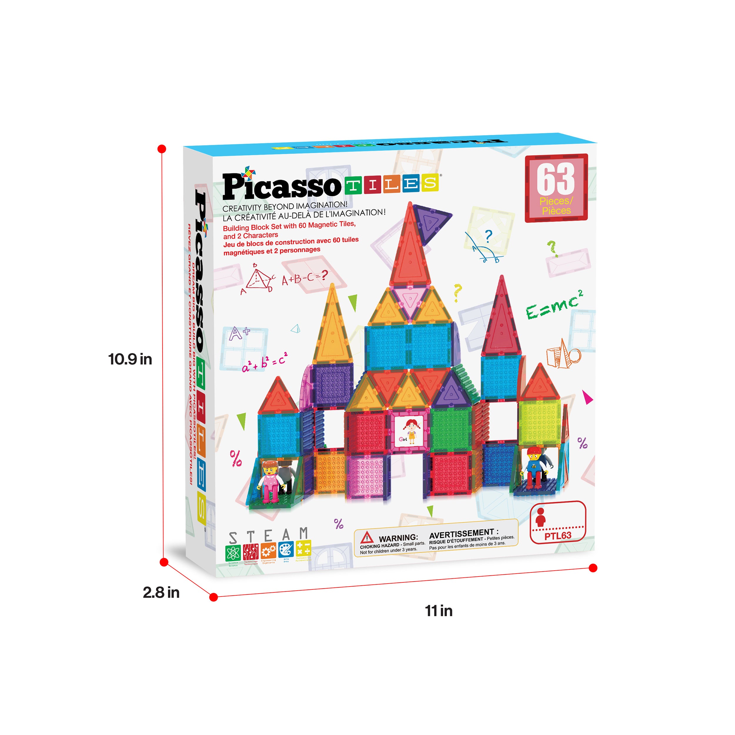 PicassoTiles Magnetic Tile Brick Block STEM Learning Set