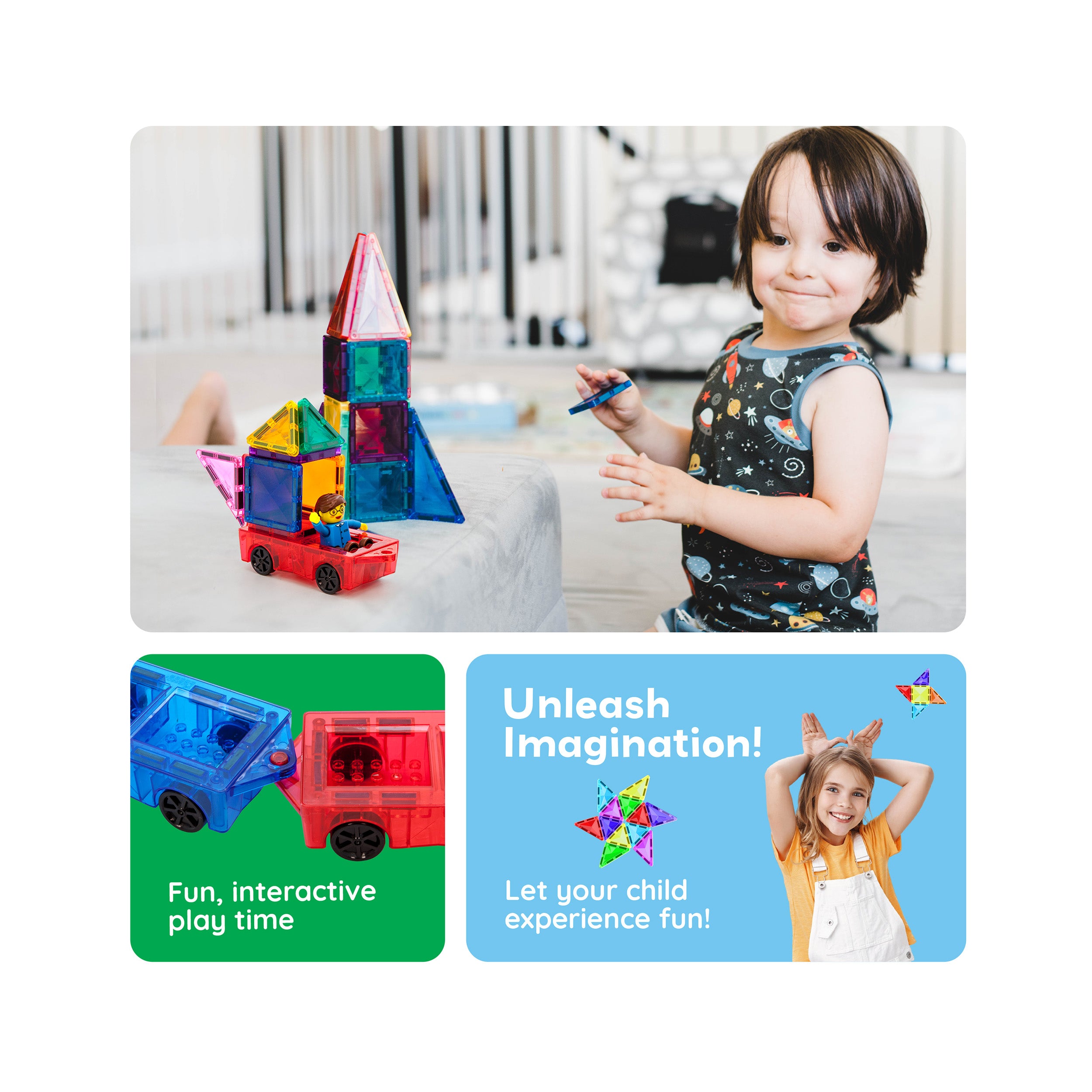 PicassoTiles Mini Car Truck 2pc Set