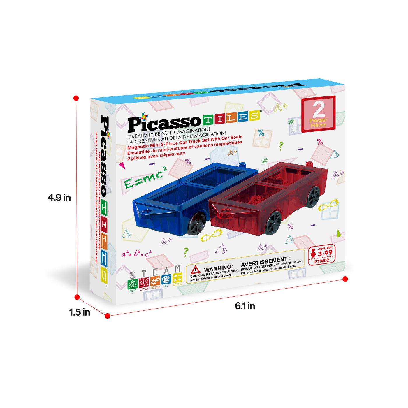 PicassoTiles Mini Car Truck 2pc Set