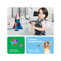 PicassoTiles Mini Diamond Travel Size 100pc Magnet Building Tile Set