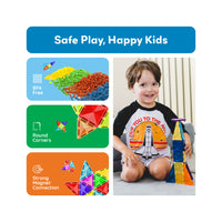 PicassoTiles Mini Diamond Travel Size 100pc Magnet Building Tile Set
