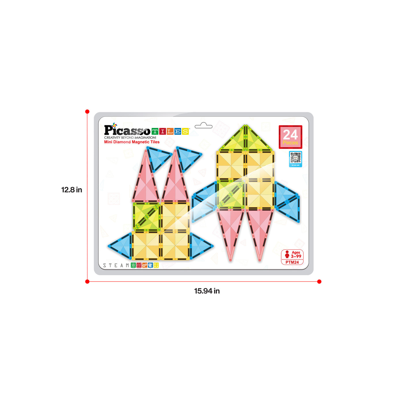 PicassoTiles Mini Diamond Series 24pc Travel Set