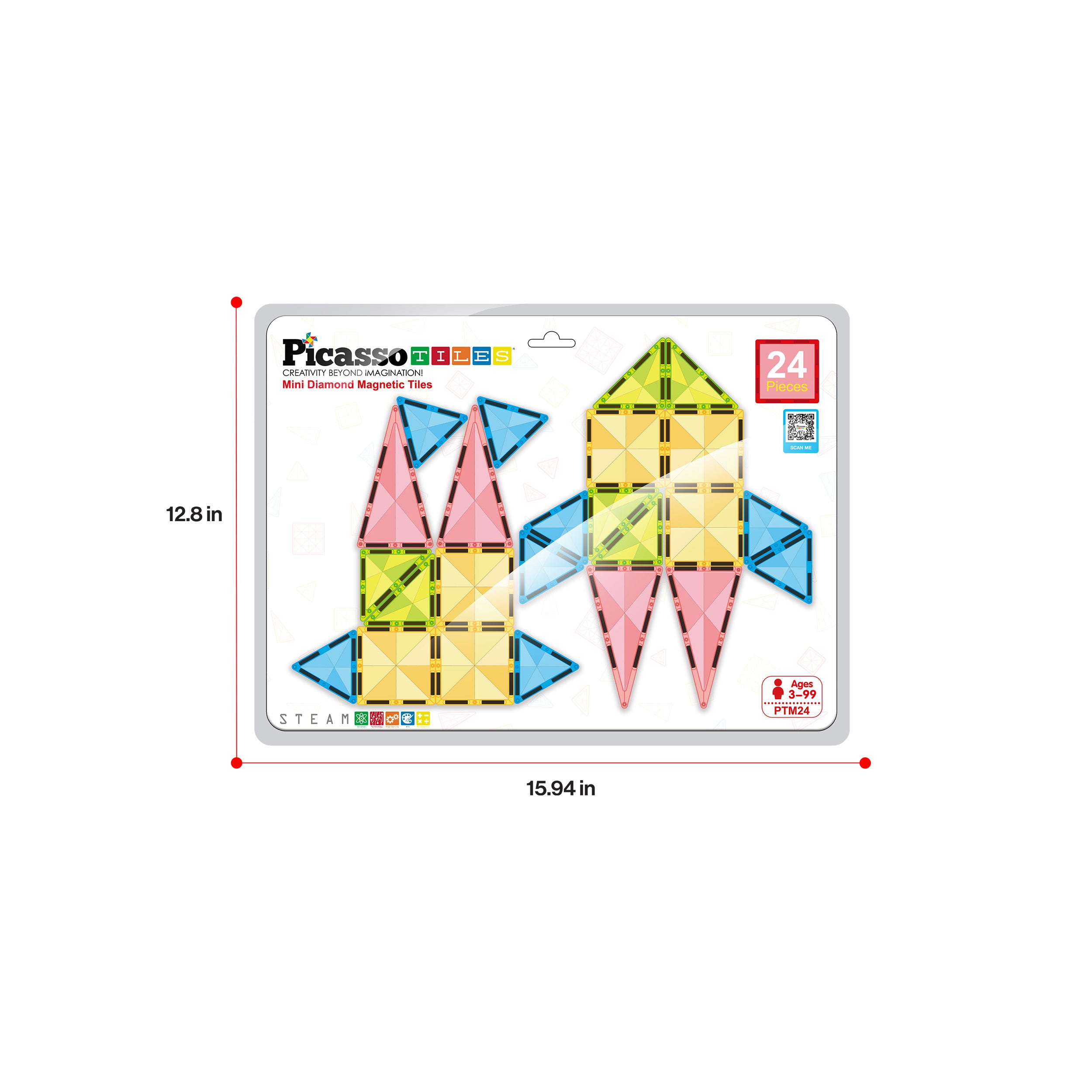 PicassoTiles Mini Diamond Series 24pc Travel Set