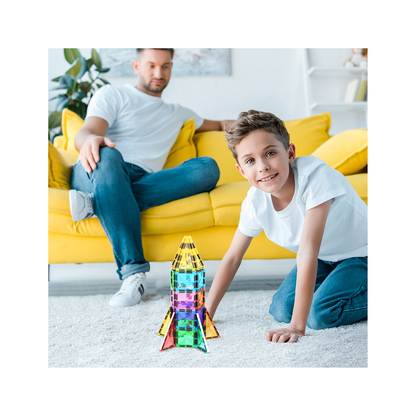 PicassoTiles Travel Size Rocket Magnetic Playset