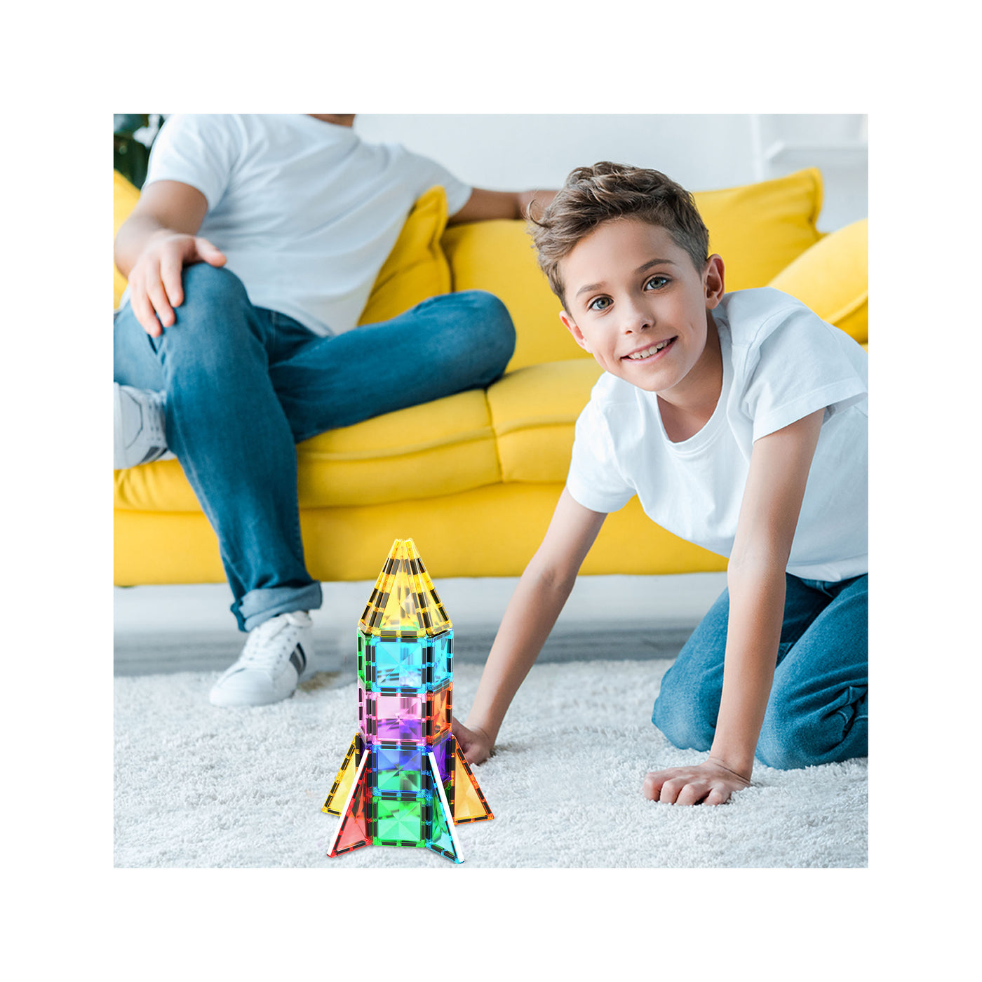 PicassoTiles Travel Size Rocket Magnetic Playset