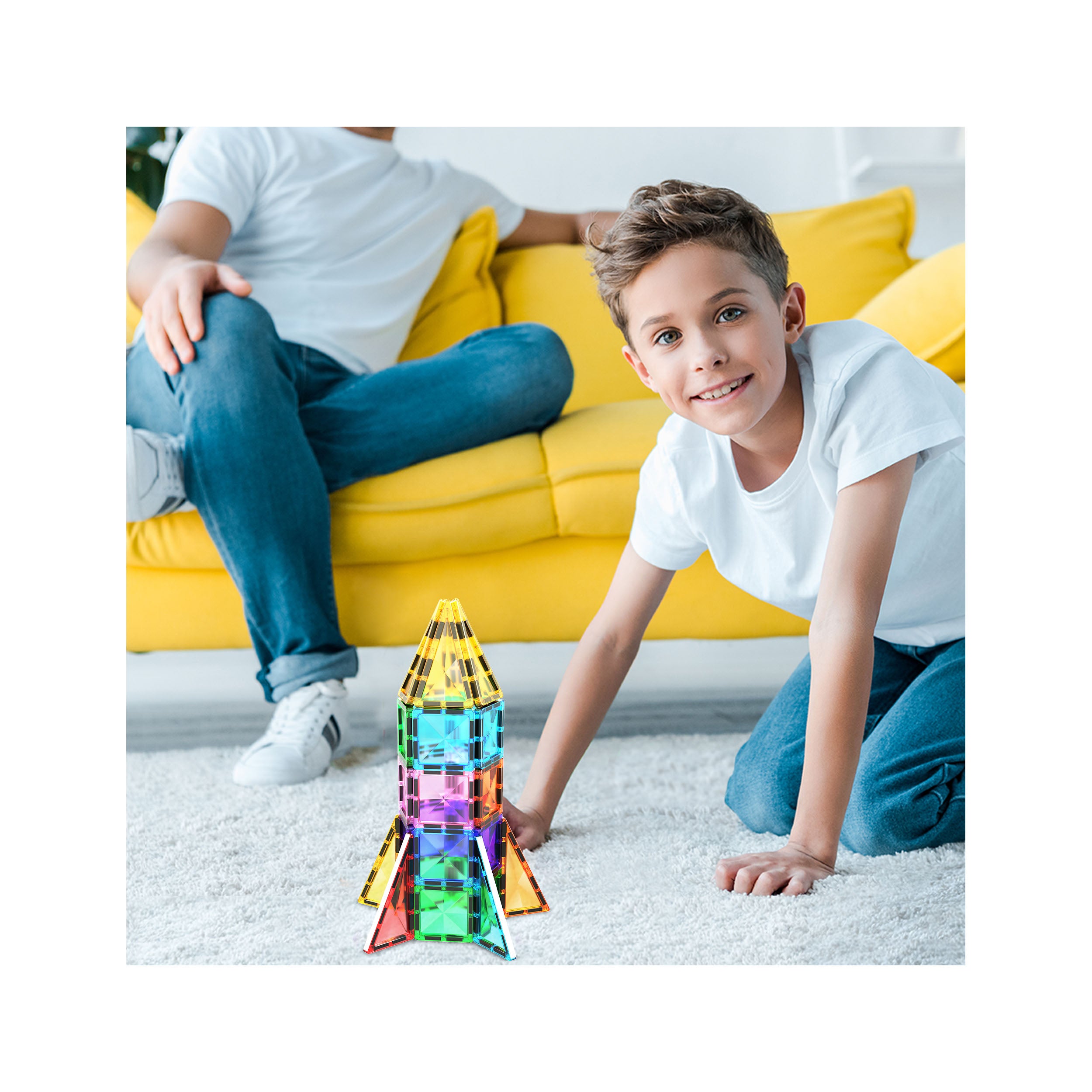 PicassoTiles Travel Size Rocket Magnetic Playset