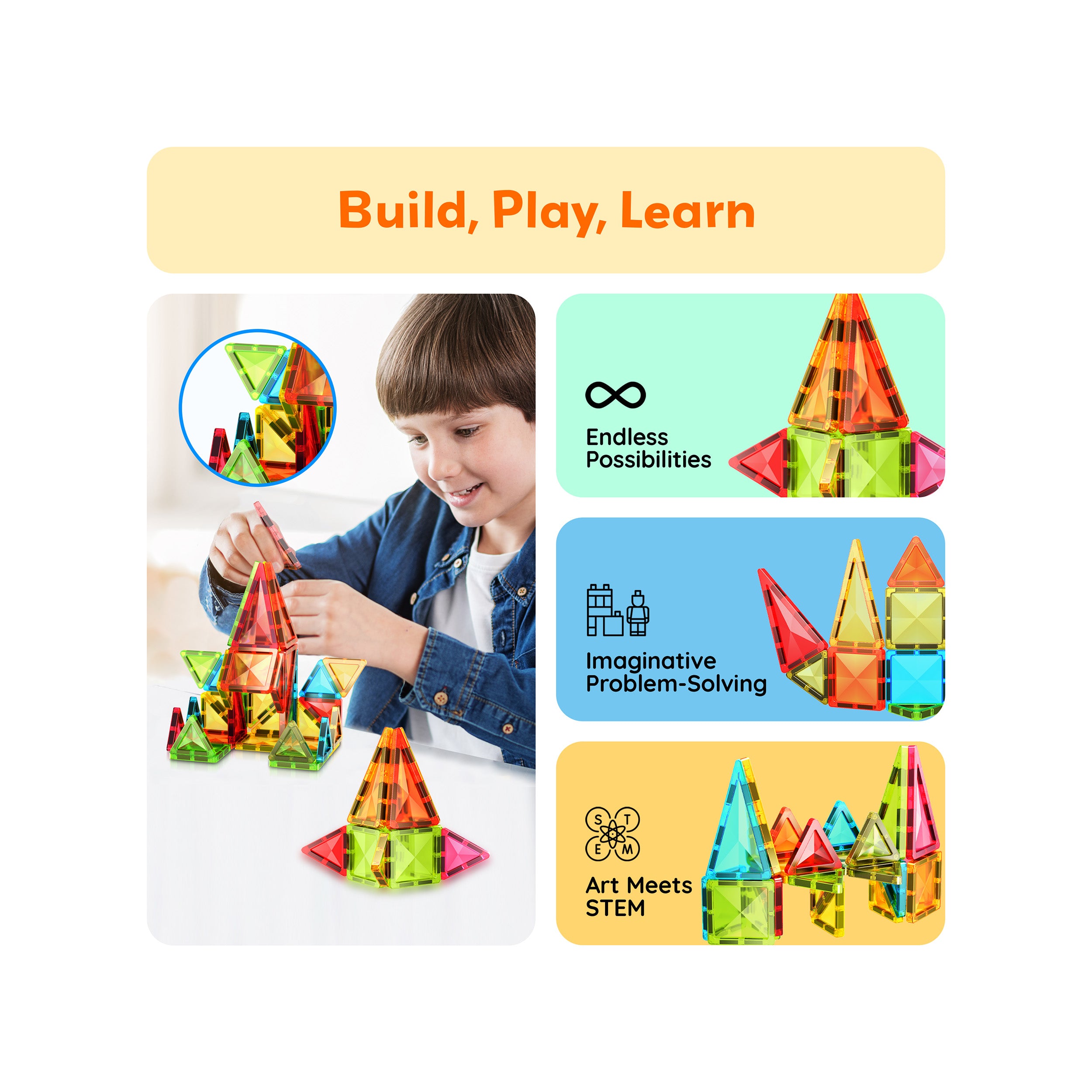 PicassoTiles Mini Diamond Series 36pc Travel Set