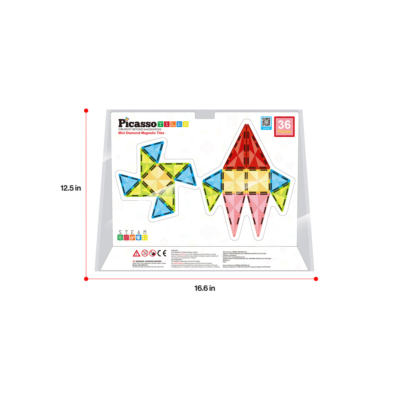PicassoTiles Mini Diamond Series 36pc Travel Set