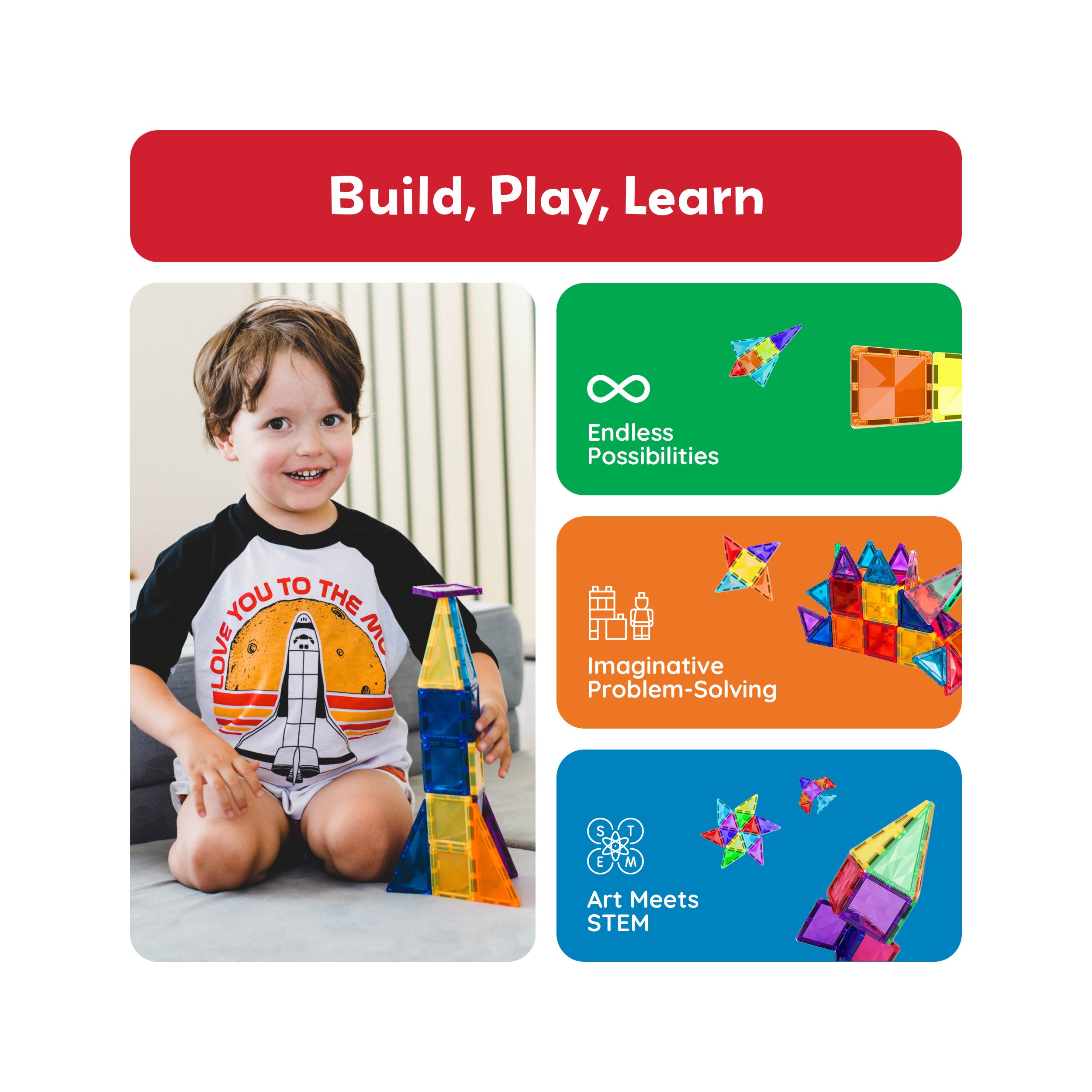 PicassoTiles Mini Diamond Travel Size 40pc Building Block Tile Set