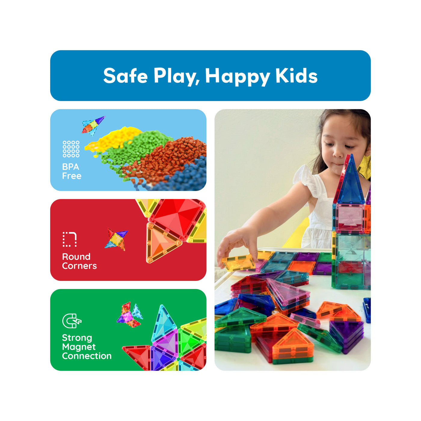 PicassoTiles Mini Diamond Travel Size 40pc Building Block Tile Set ...