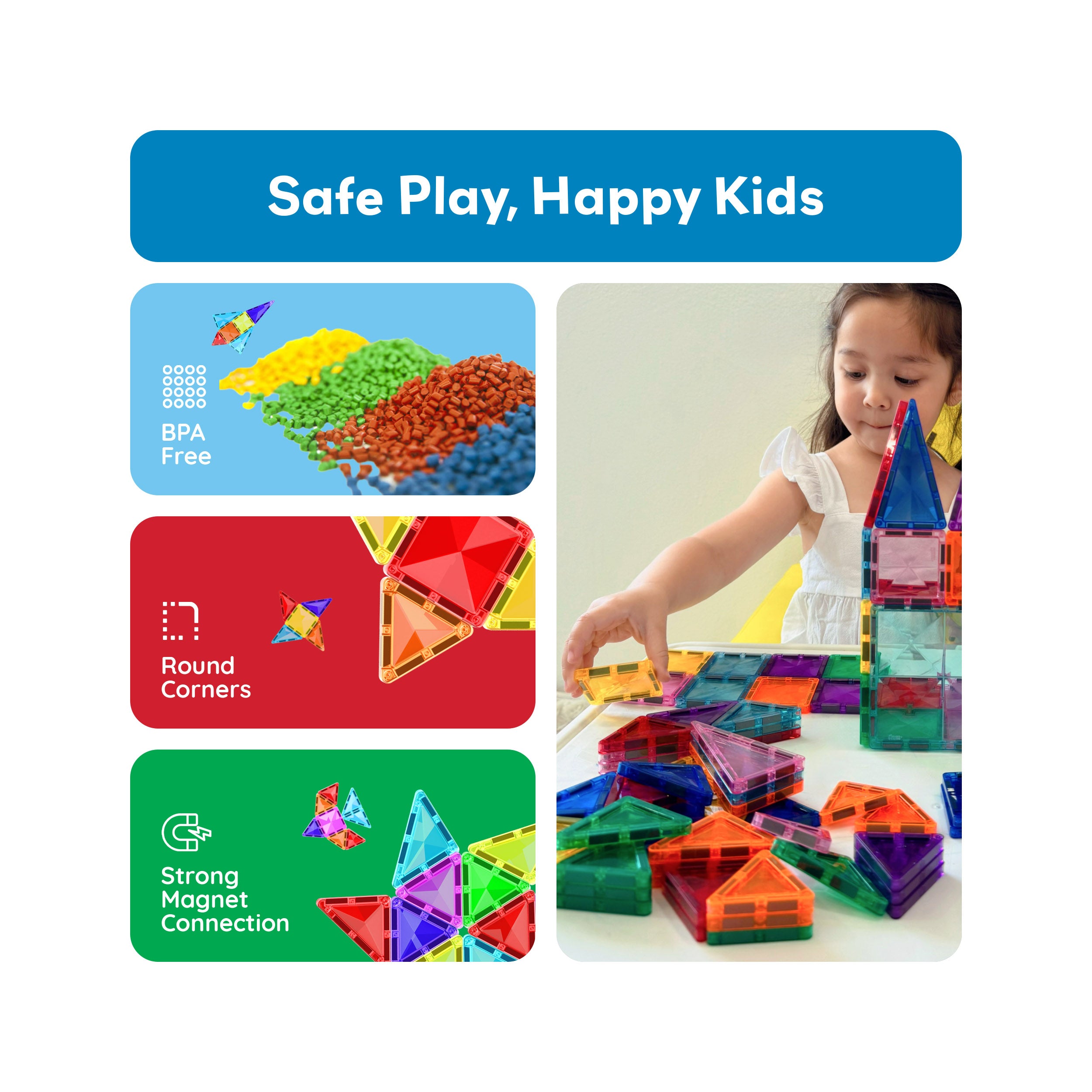 PicassoTiles Mini Diamond Travel Size 40pc Building Block Tile Set