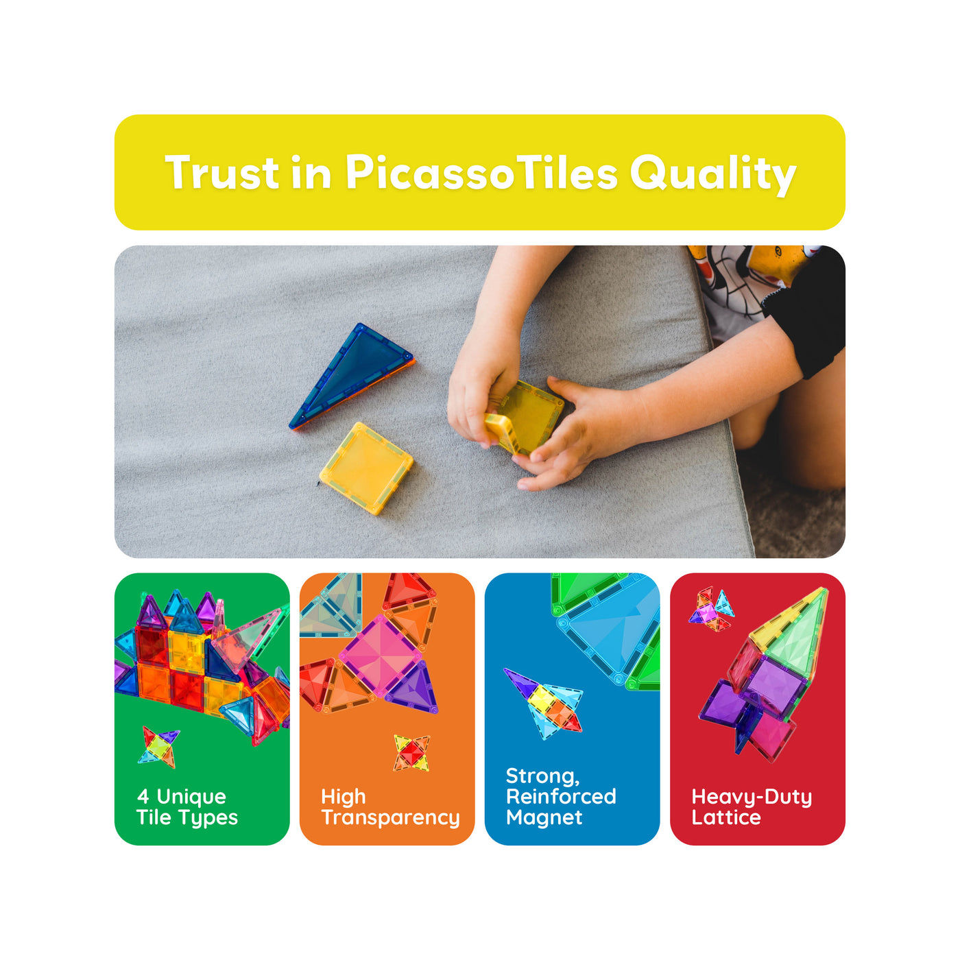 PicassoTiles Mini Diamond Travel Size 40pc Building Block Tile Set