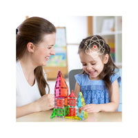 PicassoTiles Travel Size Magnetic Tiles Toy with Windows and Clip-On Doors - 48 Pieces