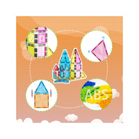 PicassoTiles Travel Size Magnetic Tiles Toy with Windows and Clip-On Doors - 48 Pieces
