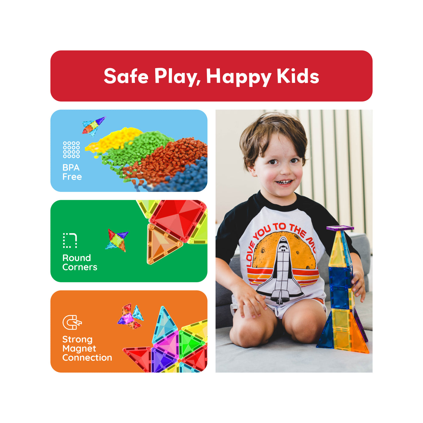 PicassoTiles 60 Piece Magnetic Building Set - Travel Sized