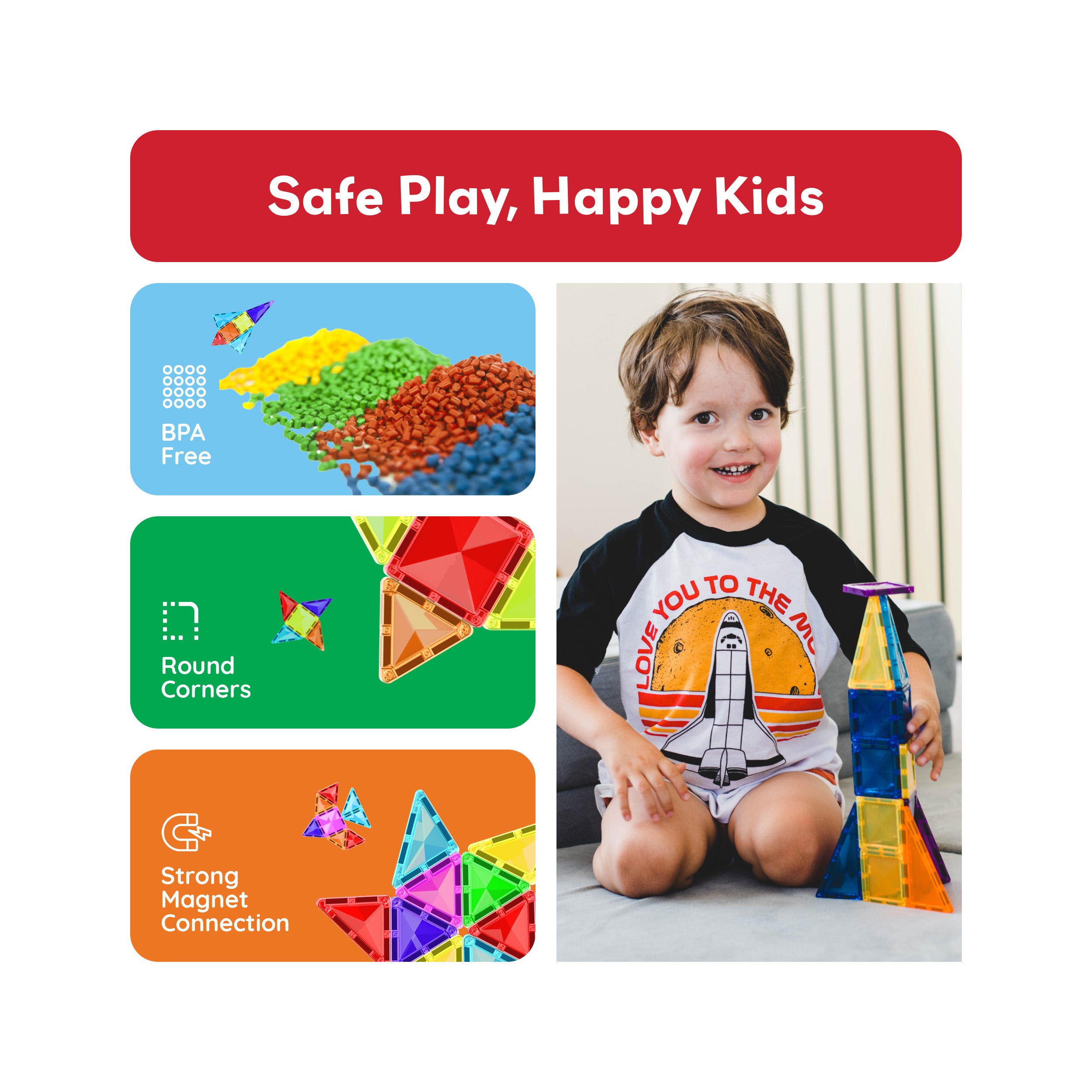 PicassoTiles 60 Piece Magnetic Building Set - Travel Sized