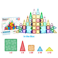 PicassoTiles 60 Piece Magnetic Building Set - Travel Sized