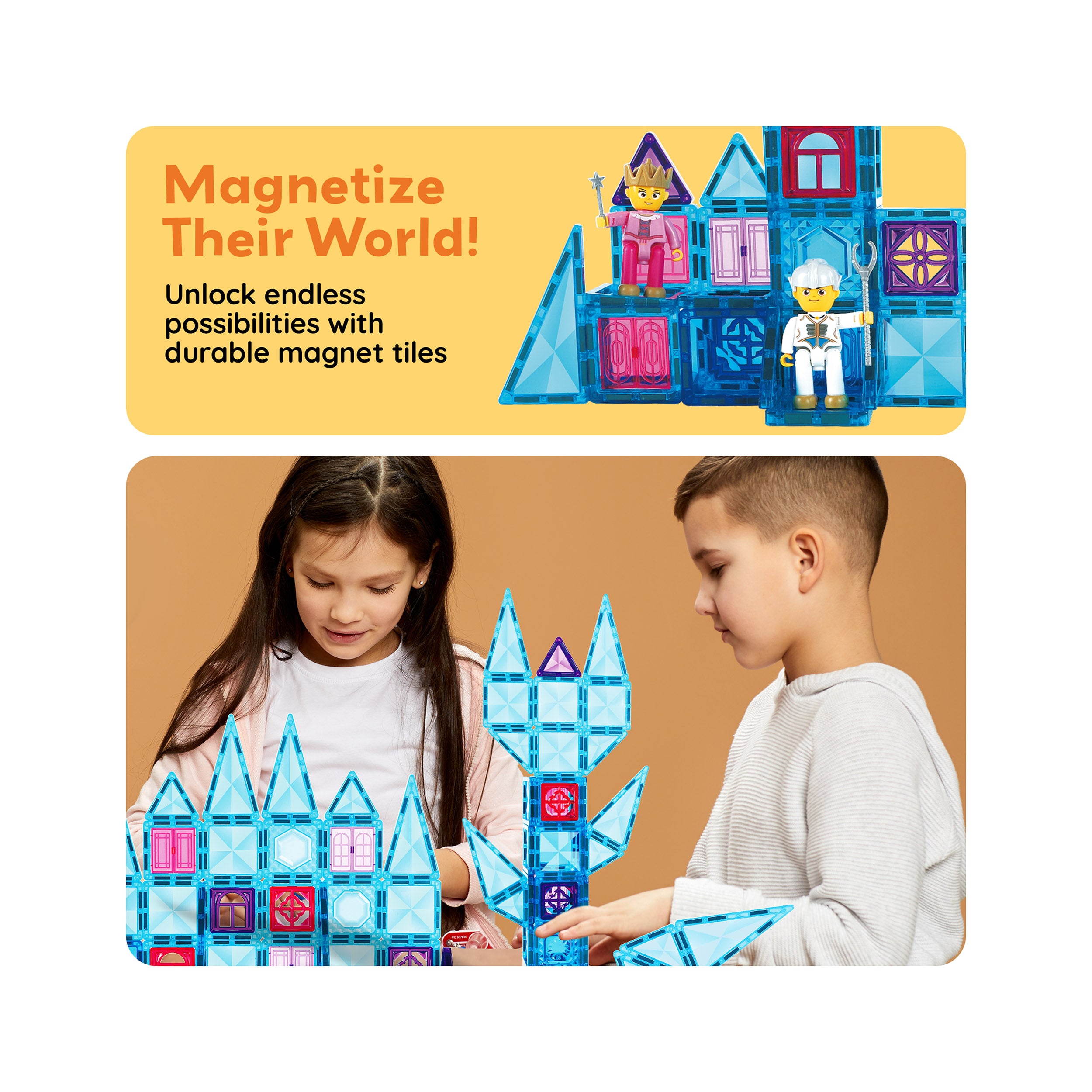 PicassoTiles Travel Sized Winter Ice Magnetic Tile Playset