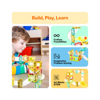 PicassoTiles 100pc Mini Magnetic Tile Marble Run Set
