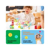 PicassoTiles Travel Sized 100 Piece Marble Run Playset