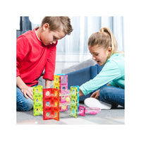 PicassoTiles 60pc Magnetic Tiles Marble Run Travel Size Construction Playset