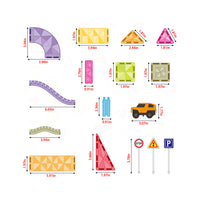 PicassoTiles 60pc Travel Magnet Tile Race Track with Car Playset