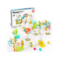PicassoTiles Travel Sized Marble Run Launcher Building Block Set