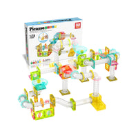 PicassoTiles Travel Sized Marble Run Launcher Building Block Set
