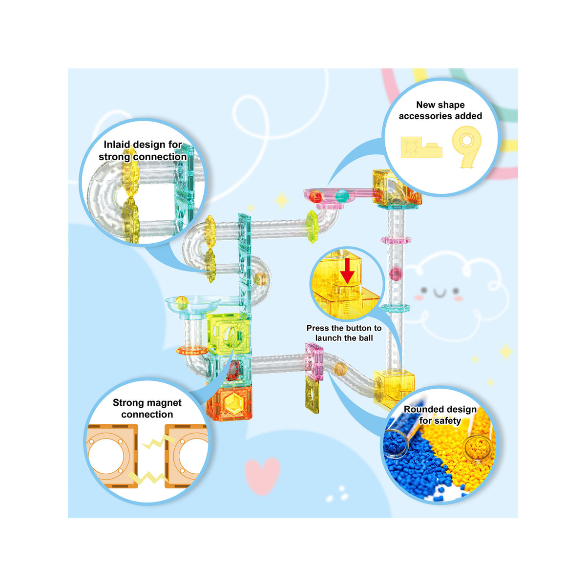 PicassoTiles Marble Run Launcher Building Block Travel Set · PicassoTiles
