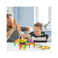 PicassoTiles 40pc Magnetic Tiles Race Track Travel Toy with Car