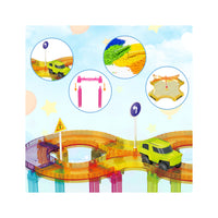 PicassoTiles 40pc Magnetic Tiles Race Track Travel Toy with Car