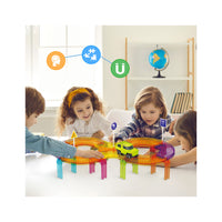 PicassoTiles 40pc Magnetic Tiles Race Track Travel Toy with Car